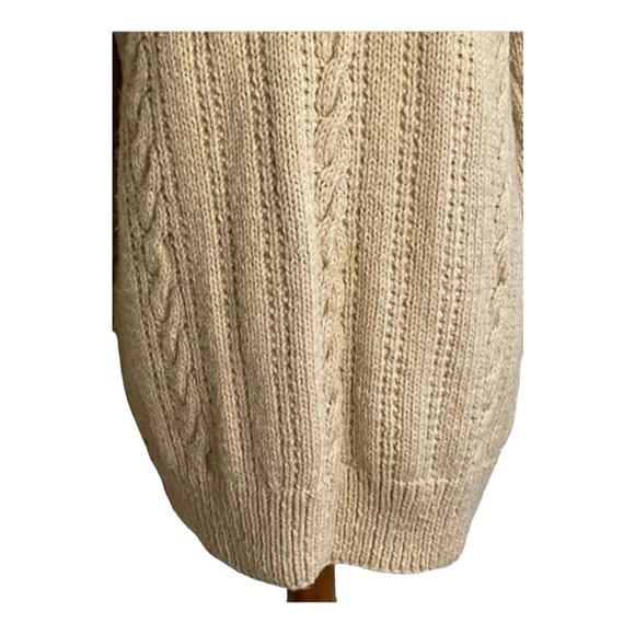 Vintage Hand Made Cable Knit Fisherman Sweater Crewneck Womens L/XL - Picture 9 of 10